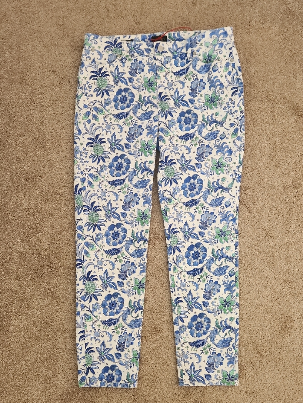 Talbots Floral Slim Ankle Jeans 8